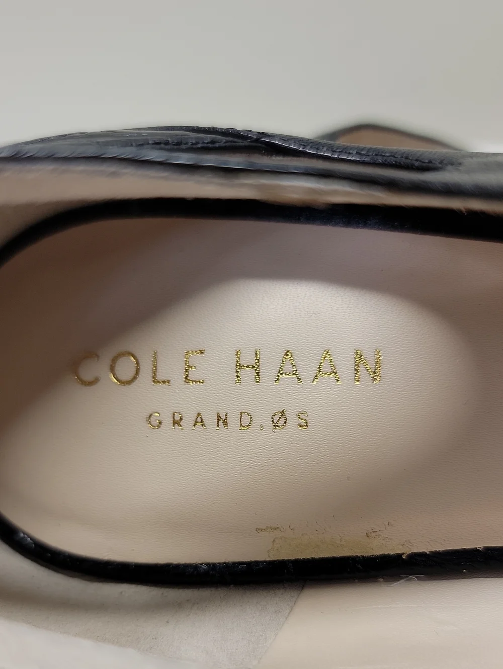Cole Haan Vintage Black Pointed Toe Leather Flats Sz 9